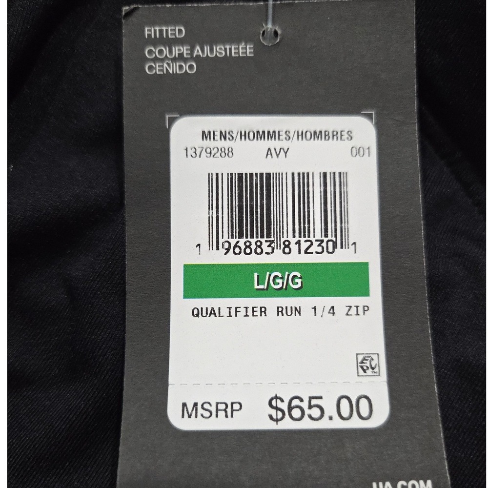 Under Armour 1/4 Zip Pullover Mens Large Black Qualifier Run Long Sleeve NWT - Picture 6 of 8